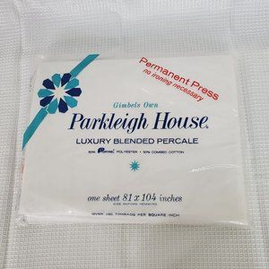 NOS VTG Gimbels Parkleigh House Luxury Percale Sheet Permanent Press 81 x 104